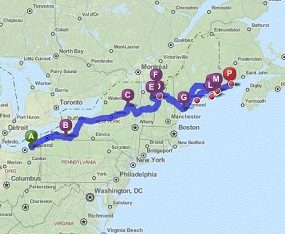 Destination Tree On the Road:  Our Route Across the Country