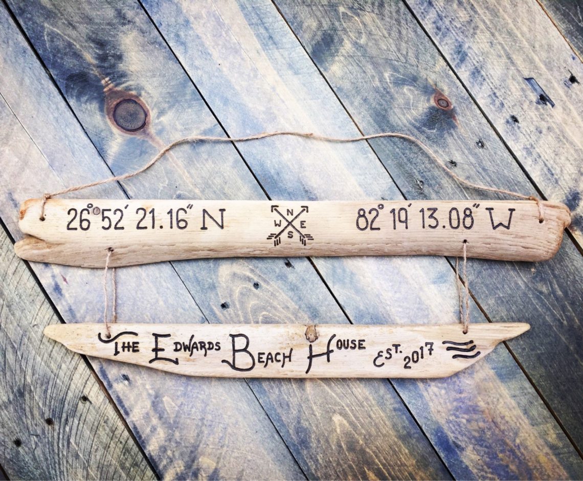 Two TIer Driftwood Sign GPS Coordinates