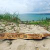 Custom Driftwood Sign Coordinates Beach