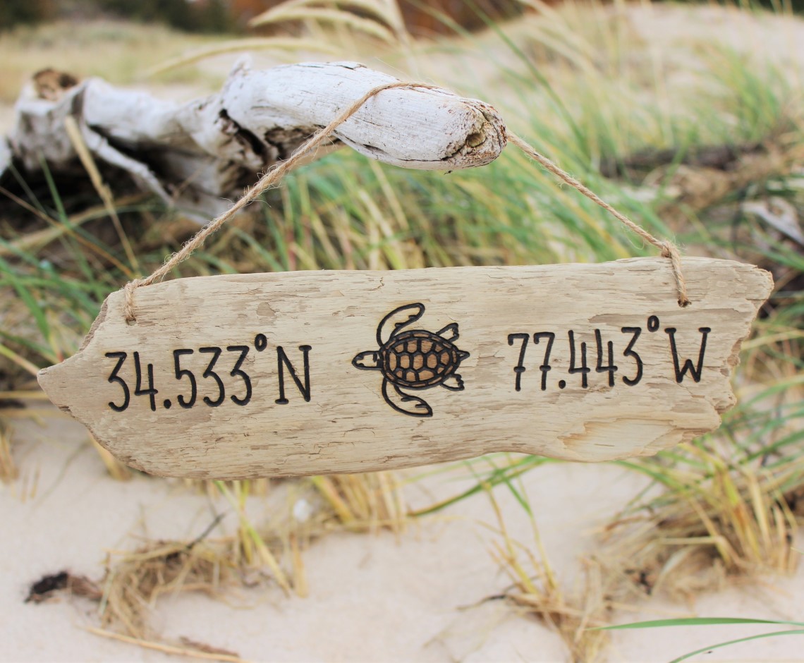 Sea Turtle Driftwood Sign